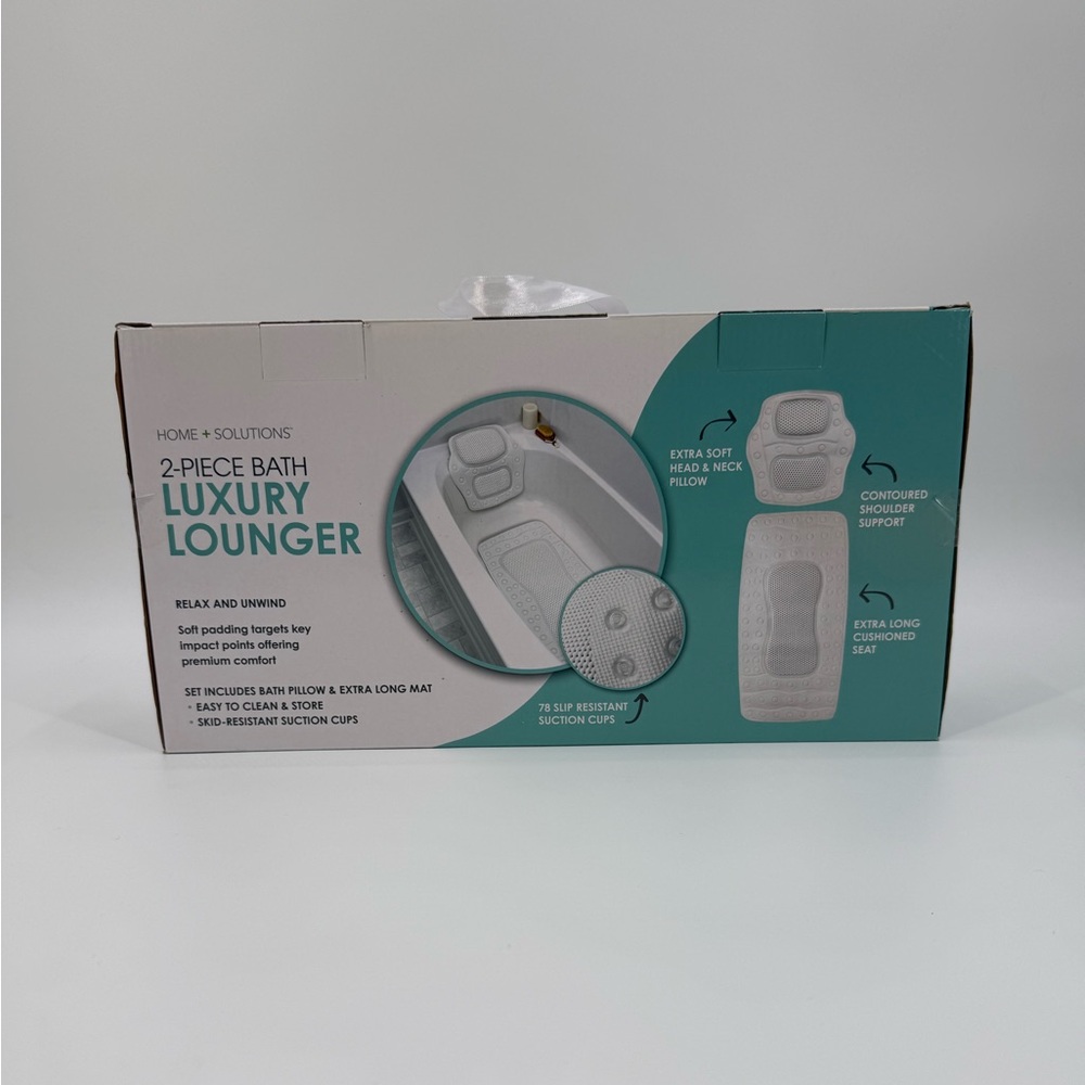 Home + Solutions 2-Piece Luxury Bath Lounger Mat & Pillow Spa Comfort Non-Slip - Picture 11 of 16